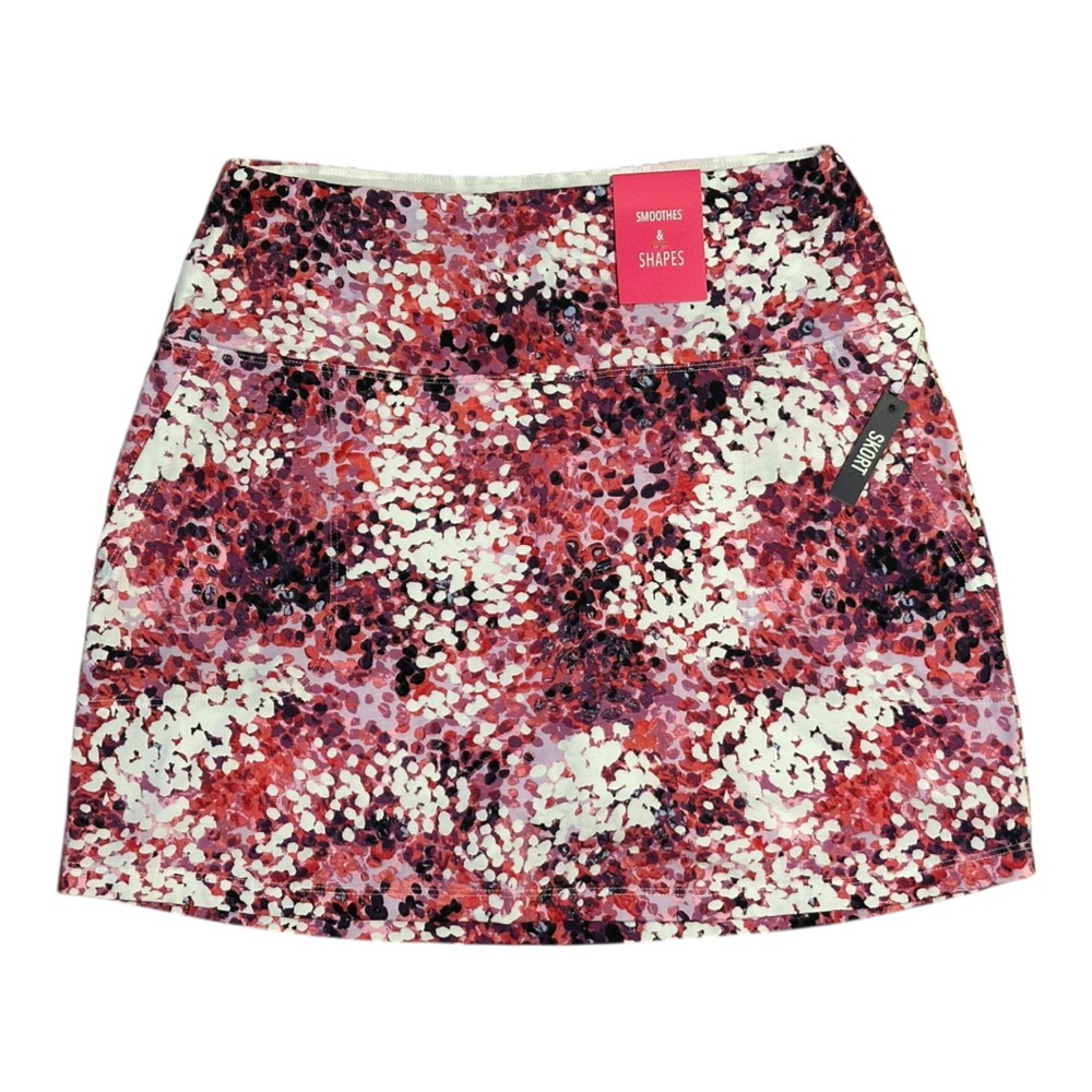 Teezher Weekend Routine Novelty Print Pink/Purple Skort NWT
